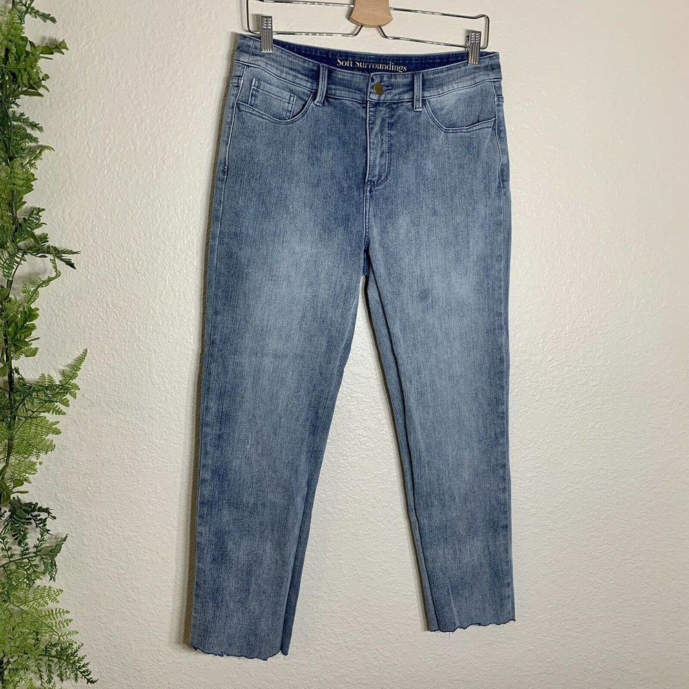 🌳 Soft Surroundings Jeans Cut Off Ankle Raw 8T